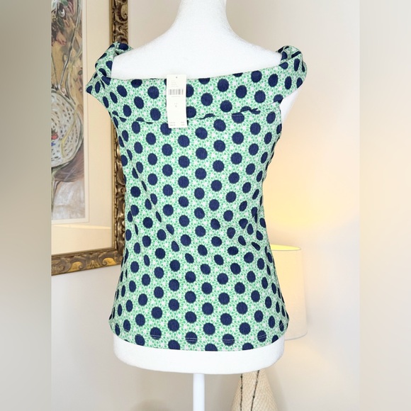 Maeve Anthropologie Green Navy Dot Twist Strap Tank Top Size M NWT - Picture 10 of 12